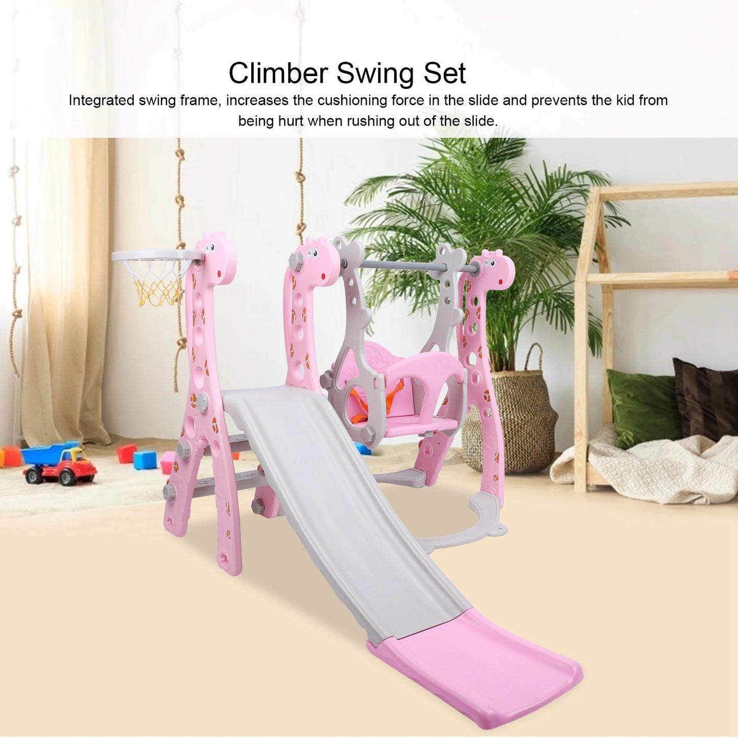 🎪 3-in-1 Toddler Slide & Climber Set with Swing and Basketball Hoop – Indoor/Outdoor Kids Playset by BREYLEE