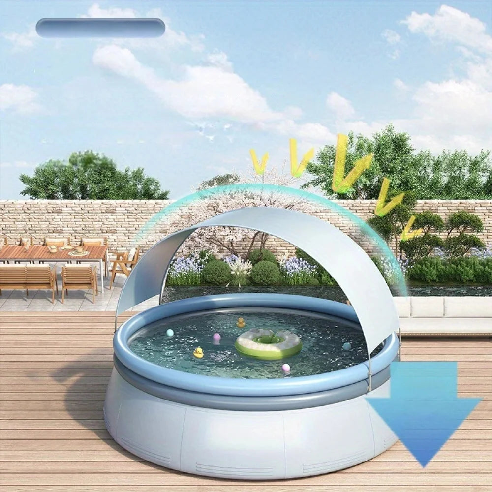 💦 Outdoor Inflatable Swimming Pool – 1200 Gallon Capacity, 3-Layer Reinforced PVC | Fits Up to 3 People