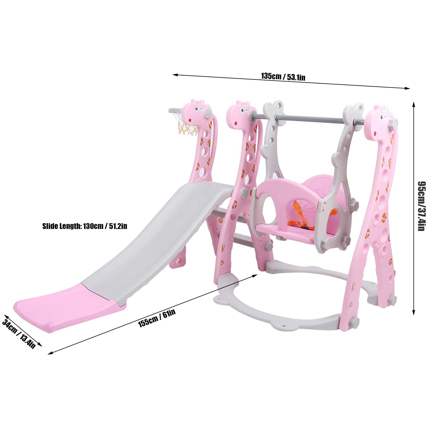 🎪 3-in-1 Toddler Slide & Climber Set with Swing and Basketball Hoop – Indoor/Outdoor Kids Playset by BREYLEE