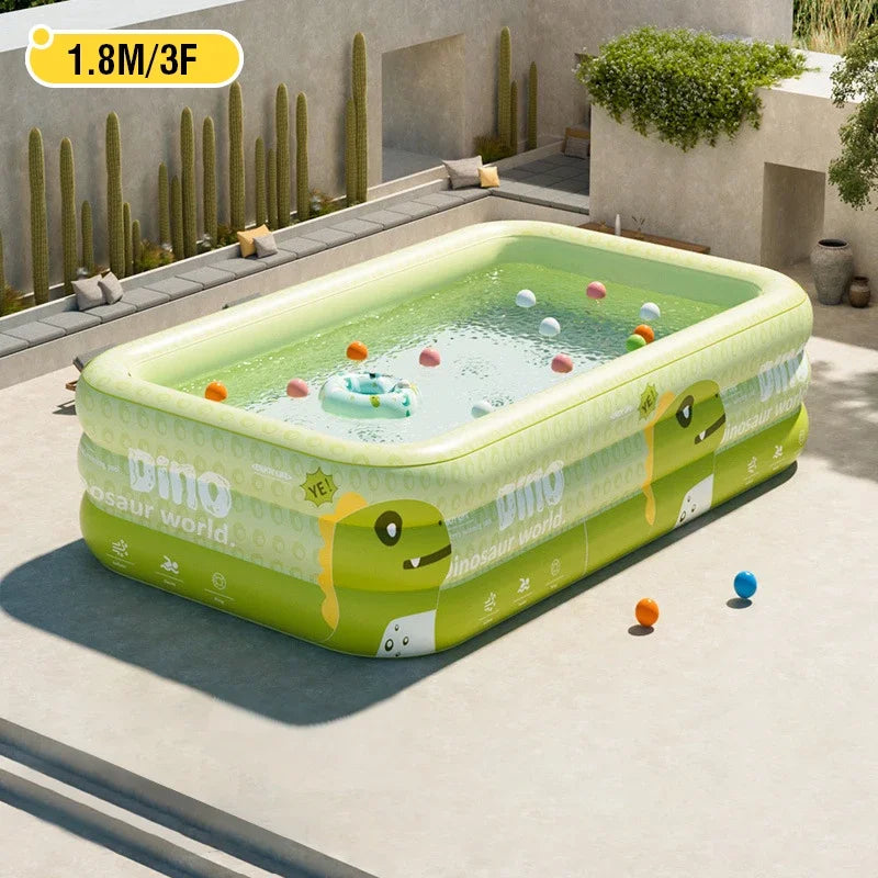 🏊♂️ Children’s Inflatable Family Swimming Pool – Large Thickened PVC Pool for Outdoor & Home Use | Cartoon Design