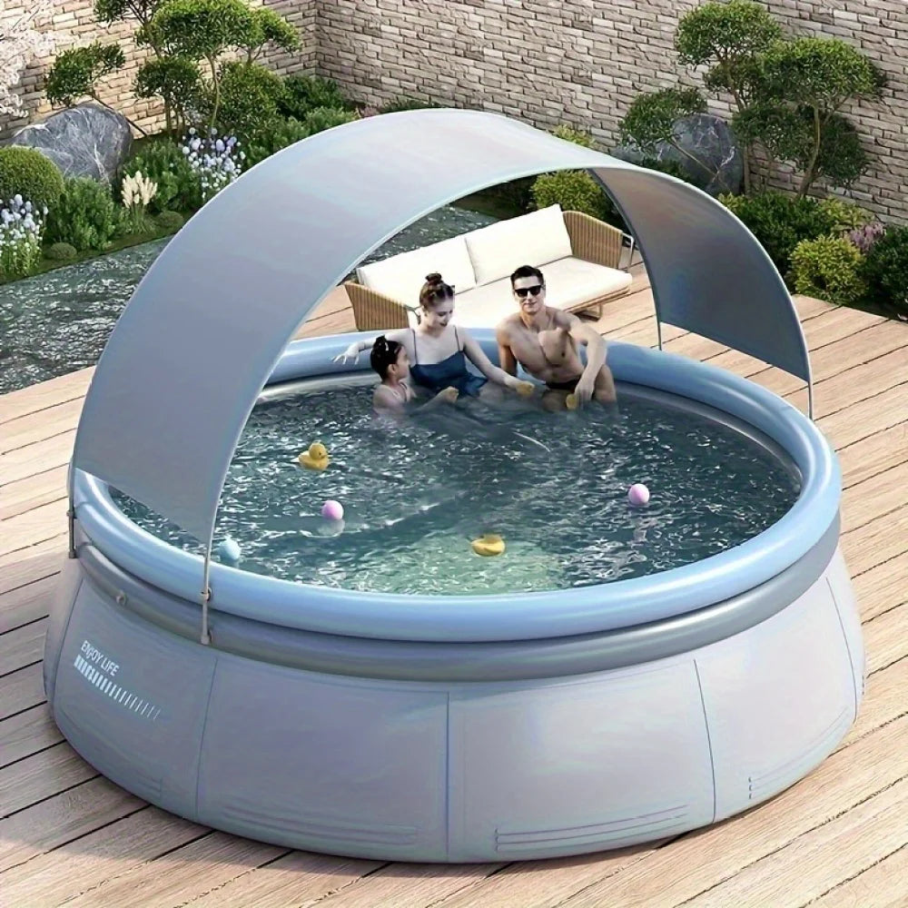 💦 Outdoor Inflatable Swimming Pool – 1200 Gallon Capacity, 3-Layer Reinforced PVC | Fits Up to 3 People