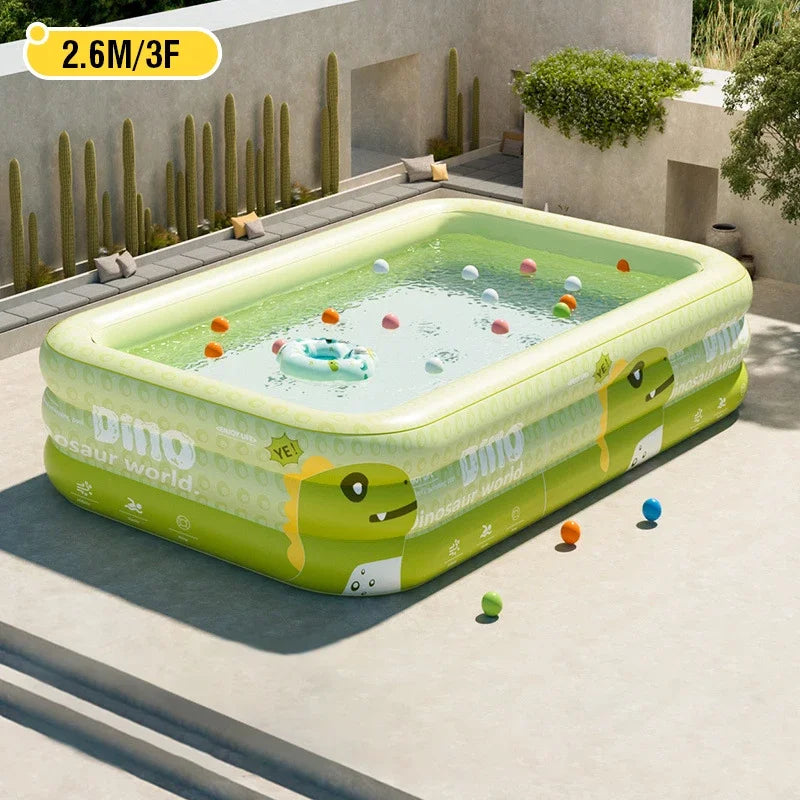 🏊♂️ Children’s Inflatable Family Swimming Pool – Large Thickened PVC Pool for Outdoor & Home Use | Cartoon Design