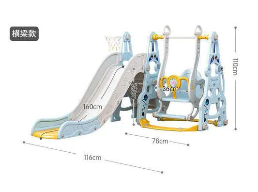 🎠 4-in-1 Toddler Playground Set – Swing, Slide, Climber & Basketball Hoop | Indoor/Outdoor Playset for