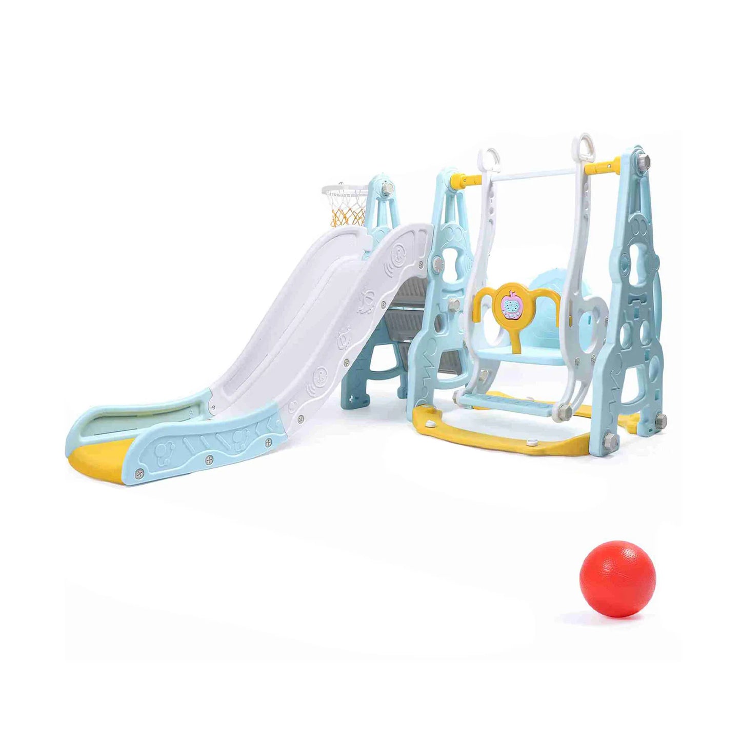 🎠 4-in-1 Toddler Playground Set – Swing, Slide, Climber & Basketball Hoop | Indoor/Outdoor Playset for
