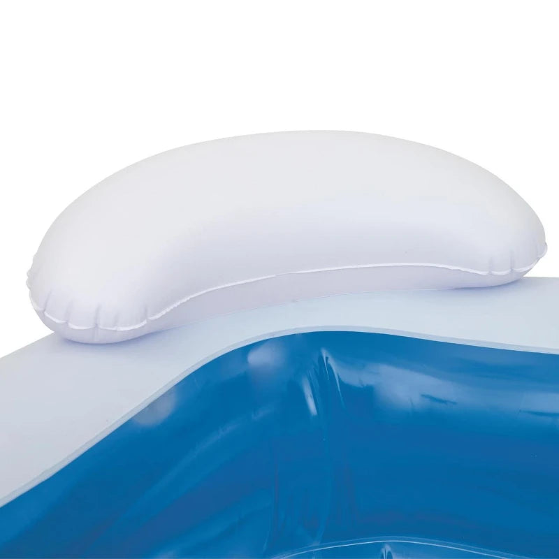 🏖️ Inflatable Family Swimming Pool with Backrest Seats – Square PVC Pool for Kids & Adults