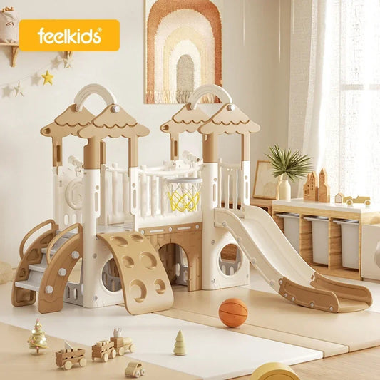 🏰 Large Indoor Playhouse for Kids – 2024 Baby Climbing Toy with Swing & Slide | Plastic Home Playground