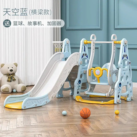 🎠 4-in-1 Toddler Playground Set – Swing, Slide, Climber & Basketball Hoop | Indoor/Outdoor Playset for