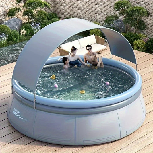 💦 Outdoor Inflatable Swimming Pool – 1200 Gallon Capacity, 3-Layer Reinforced PVC | Fits Up to 3 People