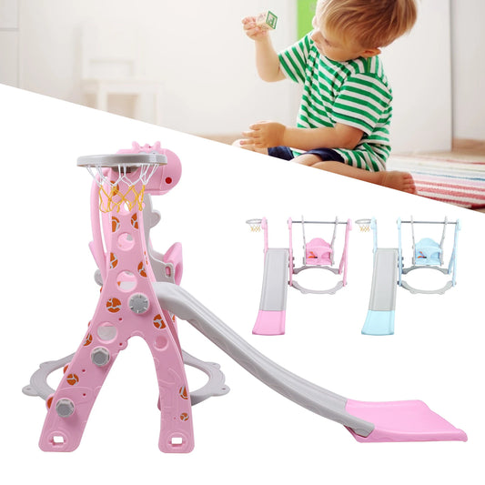 🎪 3-in-1 Toddler Slide & Climber Set with Swing and Basketball Hoop – Indoor/Outdoor Kids Playset by BREYLEE